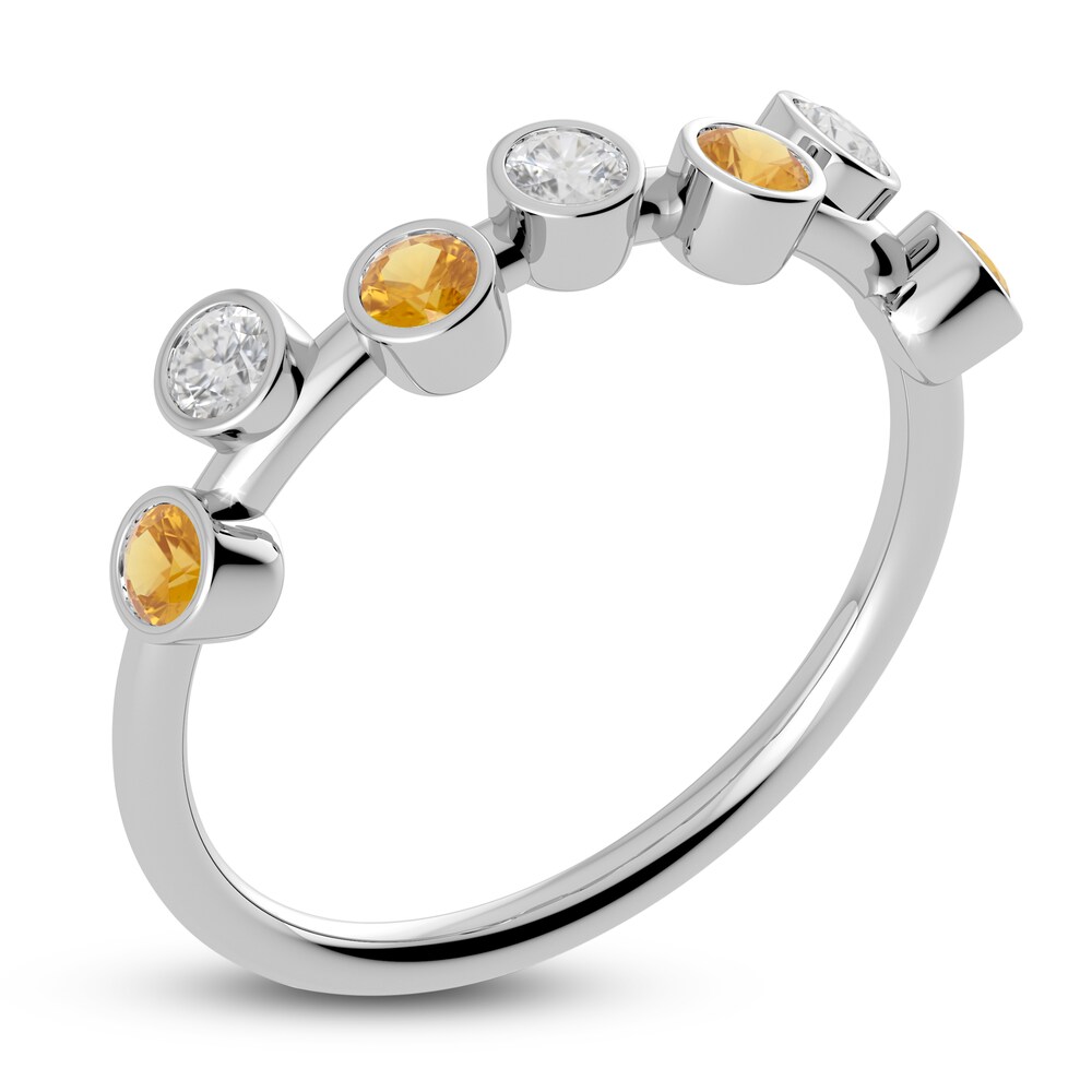 Juliette Maison Natural Citrine & Natural White Sapphire Ring 10K White Gold z38zDNGH