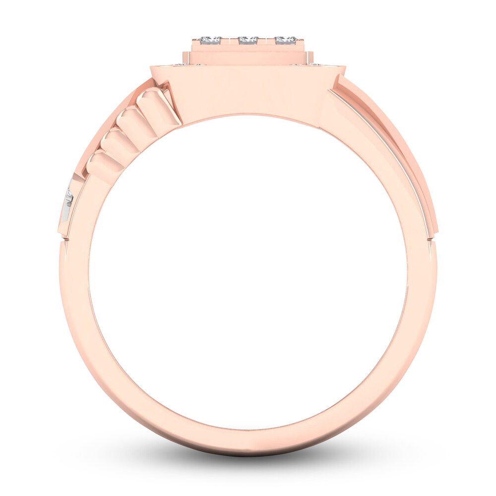 Men\'s Diamond Ring 3/4 ct tw Princess-cut/Round 10K Rose Gold z7FKIley