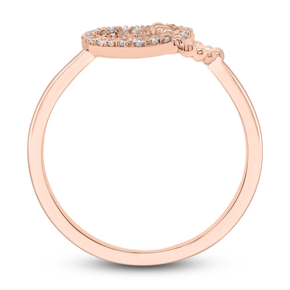 Diamond Double Heart Ring 1/20 ct tw Round 10K Rose Gold zANqDCt5