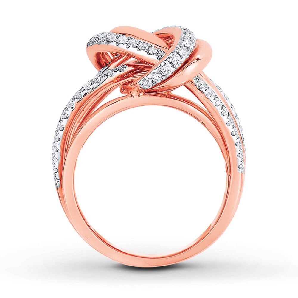 Diamond Knot Ring 1/2 ct tw Round 14K Rose Gold zPnj6D38