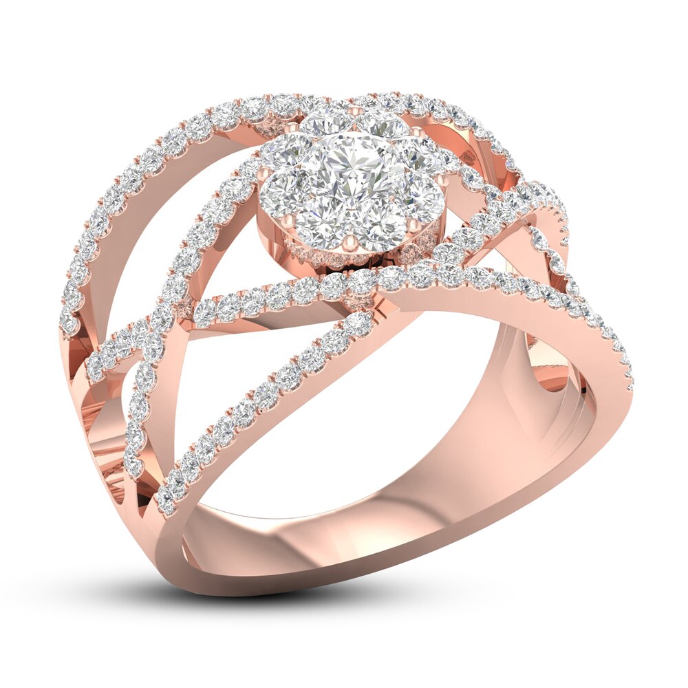 Diamond Ring 1 ct tw Round 14K Rose Gold zS96IRlZ