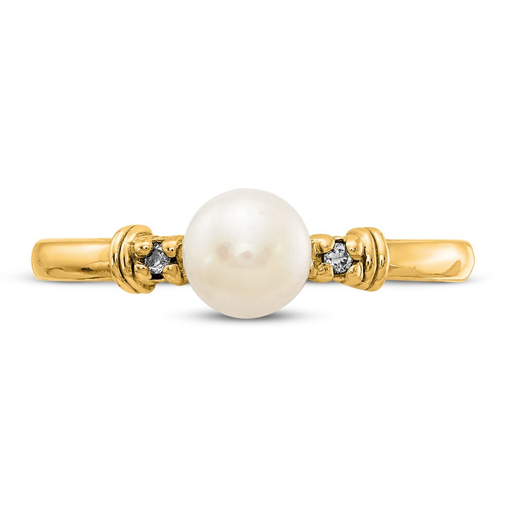 Cultured Freshwater Pearl Ring Diamond Accent 14K Yellow Gold zUPlkYDy