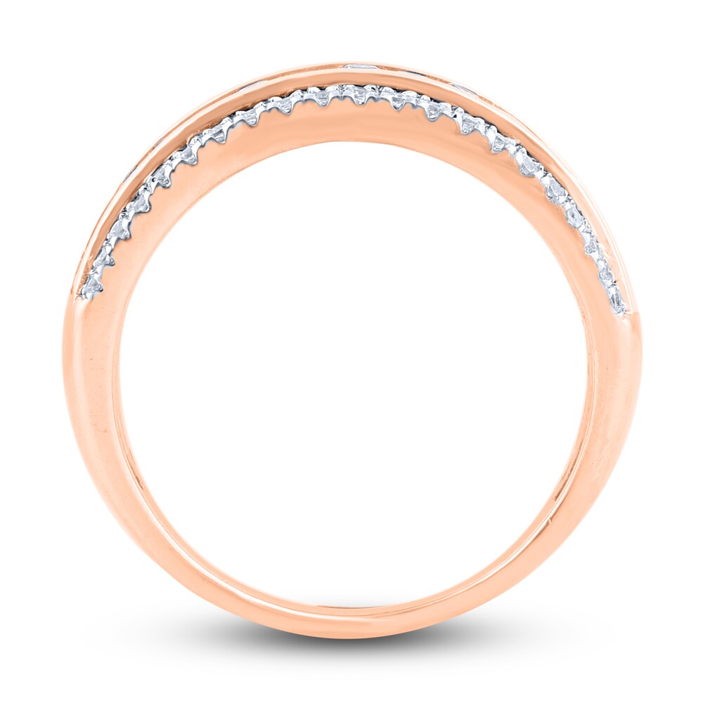 Diamond 4-Row Anniversary Band 1 ct tw Round 14K Rose Gold zXgjOIrd