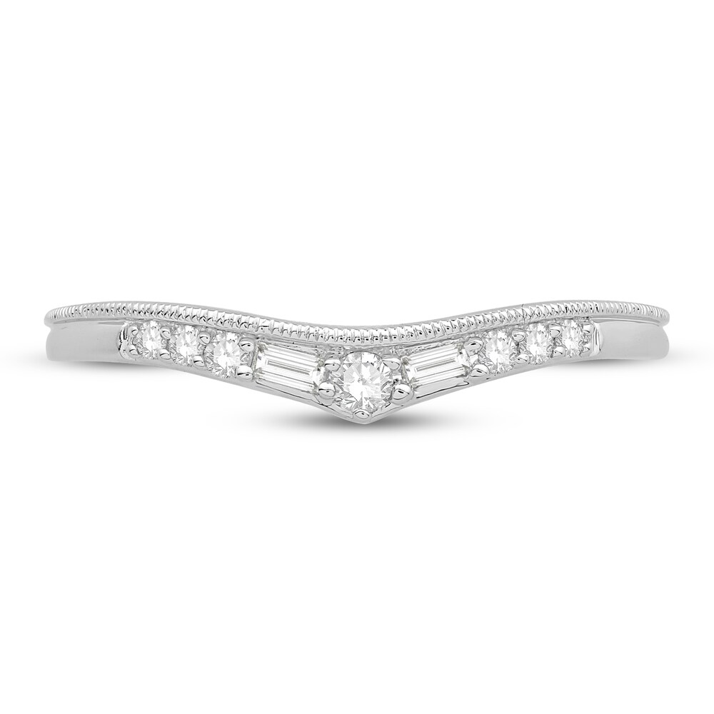 Diamond Enhancer Ring 1/8 ct tw Round/Baguette 14K White Gold zlxeU4sH