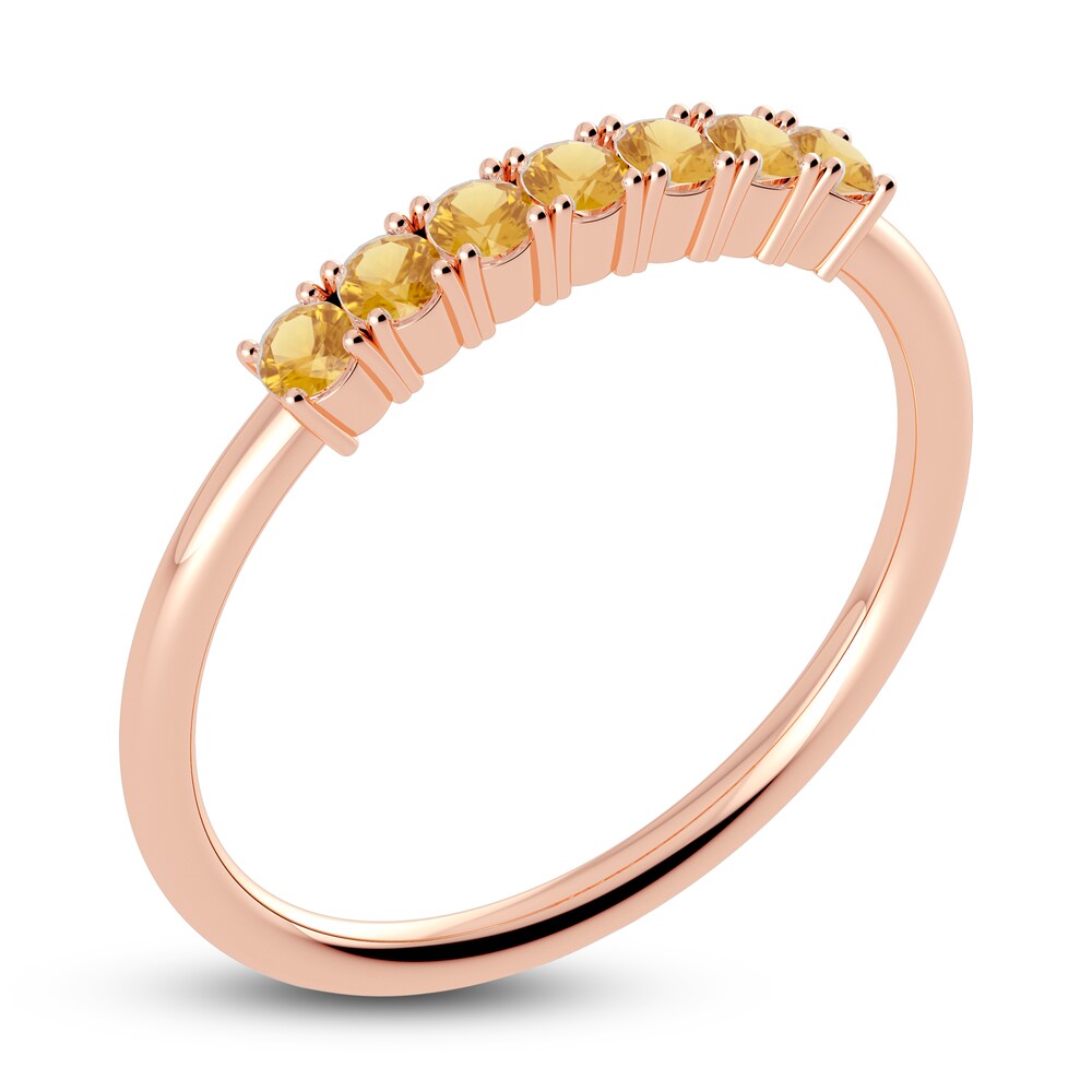 Juliette Maison Natural Citrine Half Eternity Ring 10K Rose Gold zo3CEWDP