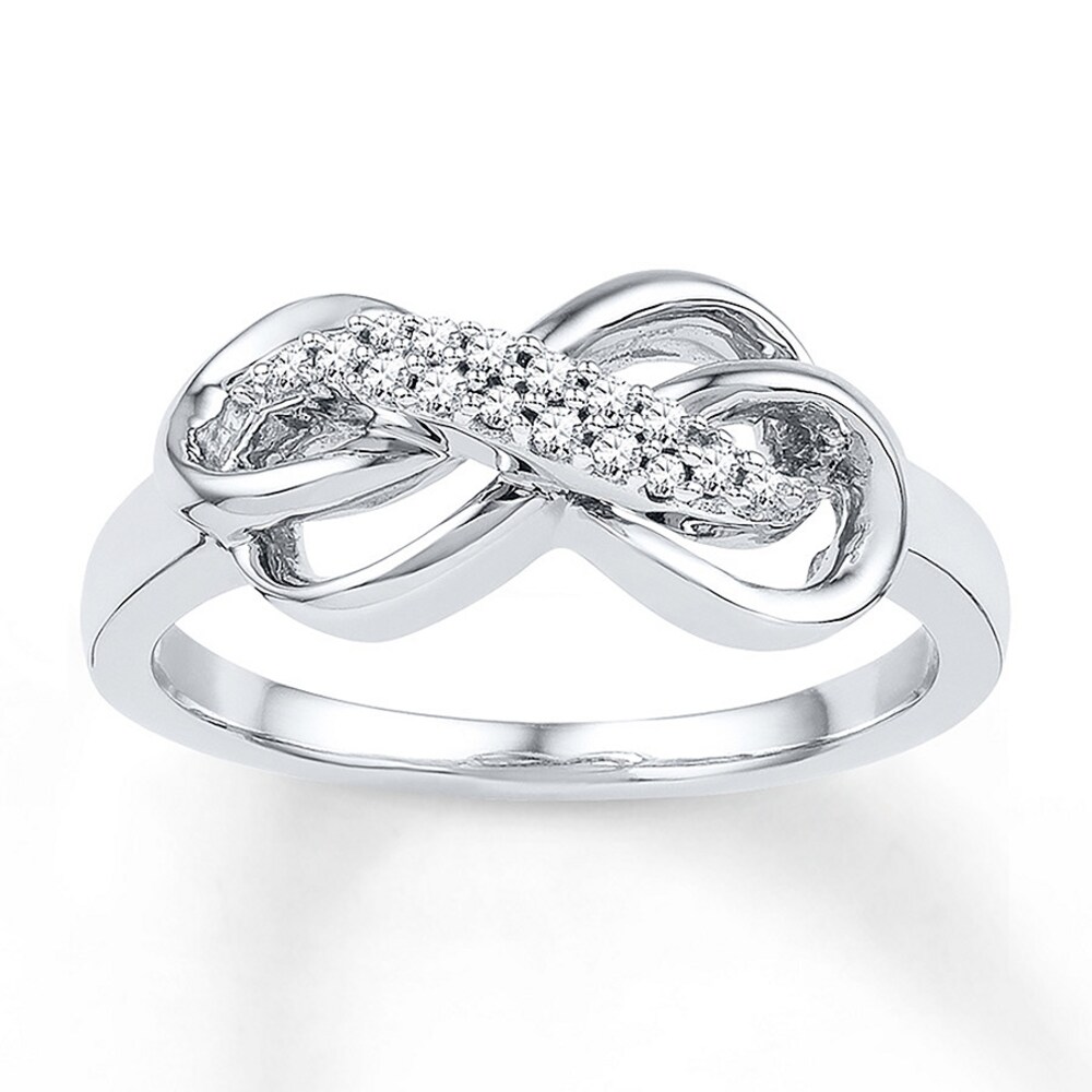 Diamond Infinity Ring 1/10 ct tw Round-Cut Sterling Silver zoTDcVa1