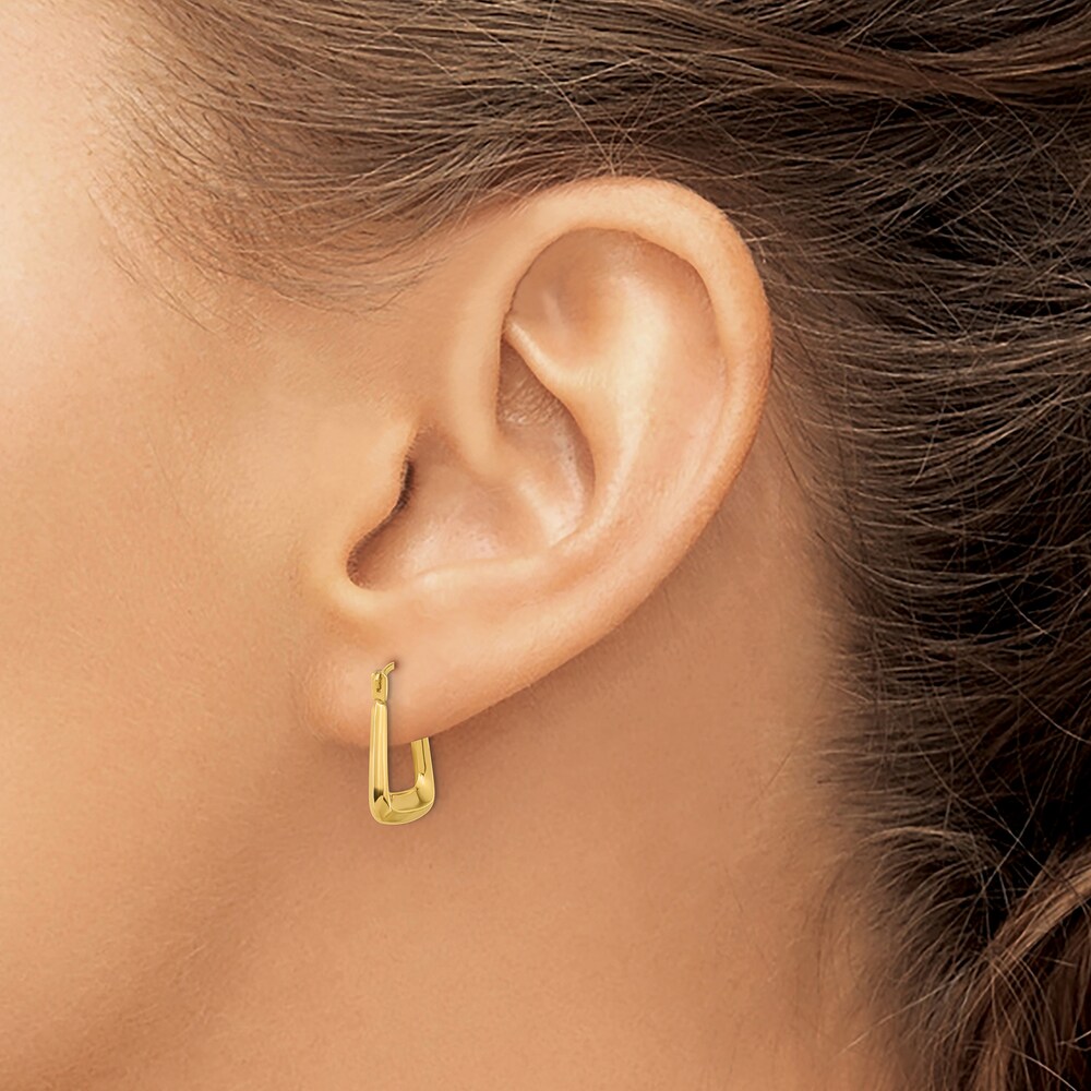 Polished Hoop Earrings 14K Yellow Gold 15mm 00xUWdQI