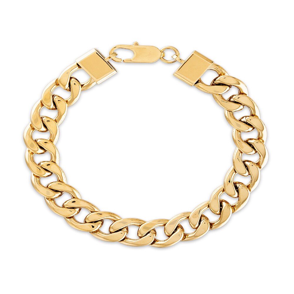 Men\'s Curb Chain Bracelet Gold Ion-Plated Stainless Steel 03ooV6OO