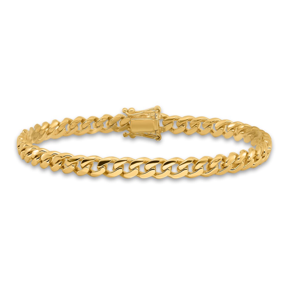 Men's Cuban Link Bracelet 14K Yellow Gold 5.7mm 0DZr5aqK