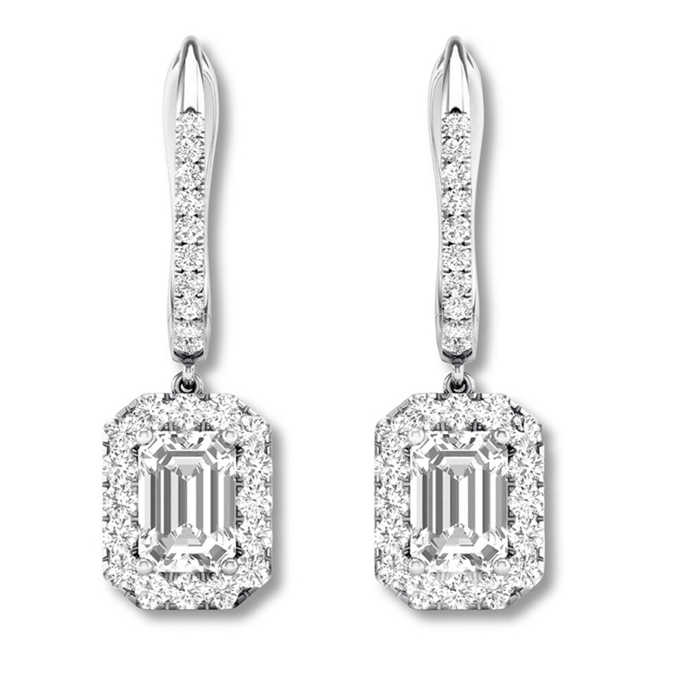 Diamond Dangle Earrings 1-1/2 ct tw 14K White Gold 0SG5zWp6 [0SG5zWp6]