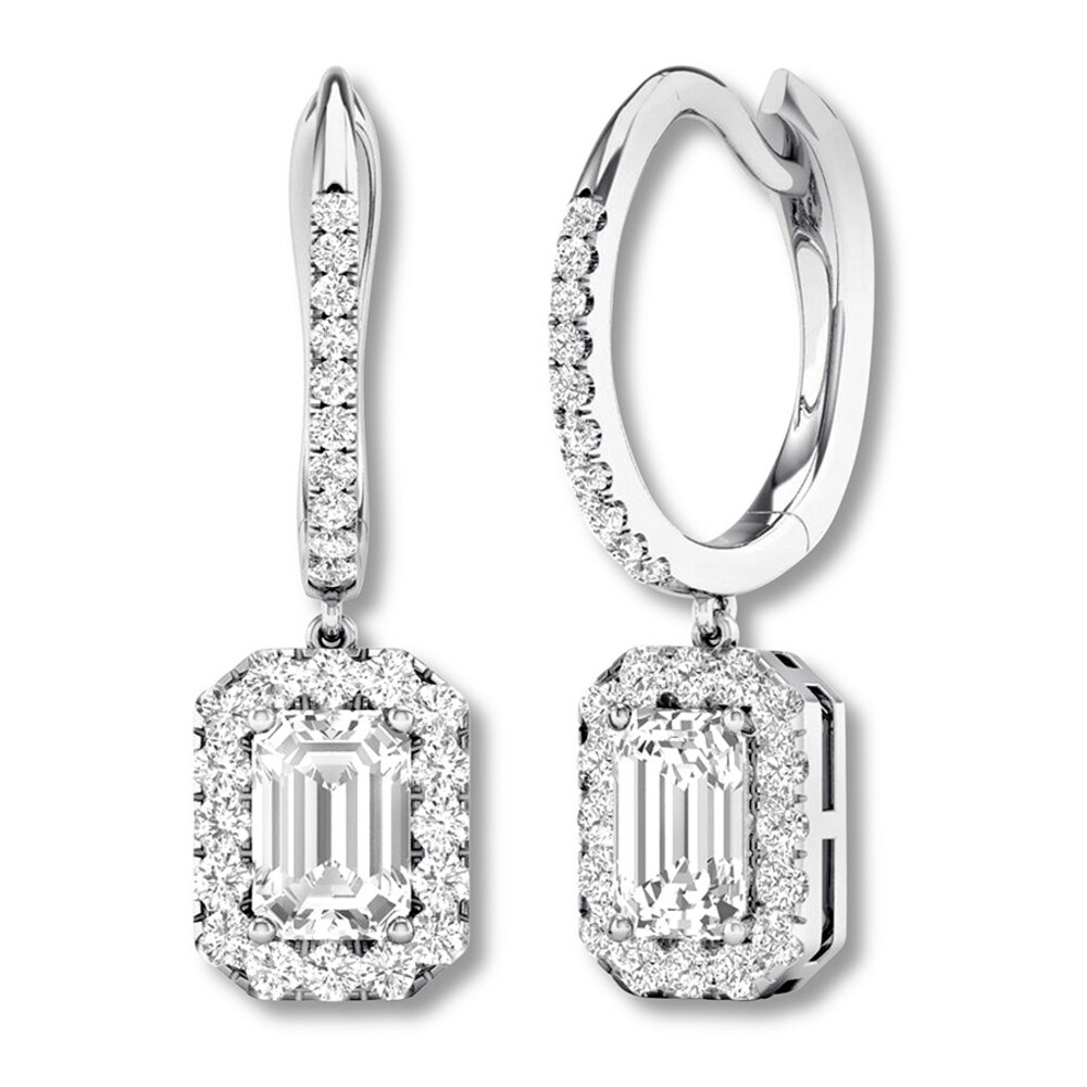 Diamond Dangle Earrings 1-1/2 ct tw 14K White Gold 0SG5zWp6