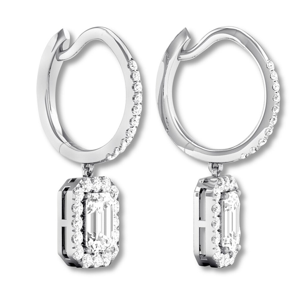 Diamond Dangle Earrings 1-1/2 ct tw 14K White Gold 0SG5zWp6