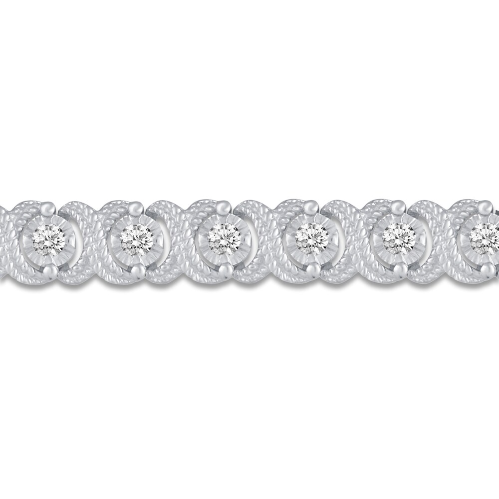 Diamond XO Tennis Bracelet 1 ct tw Round 14K White Gold 7\" 0amMKVvU