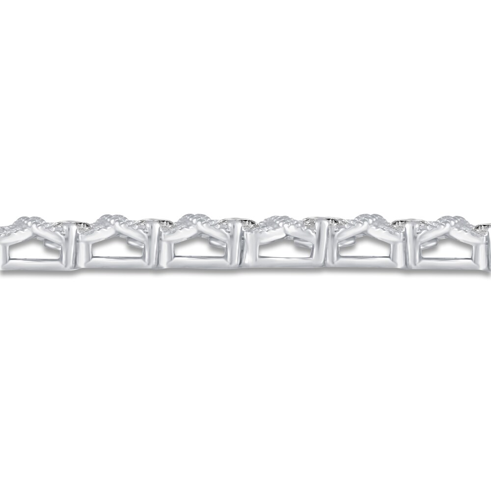 Diamond XO Tennis Bracelet 1 ct tw Round 14K White Gold 7\" 0amMKVvU