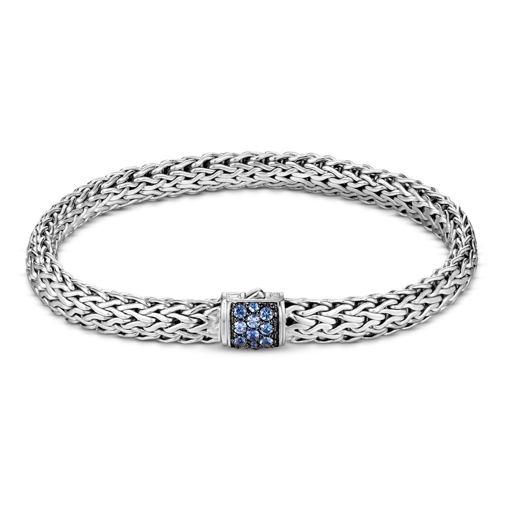 John Hardy Classic Chain Bracelet Blue Sapphire Sterling Silver 7\" 0hJra4uV [0hJra4uV]