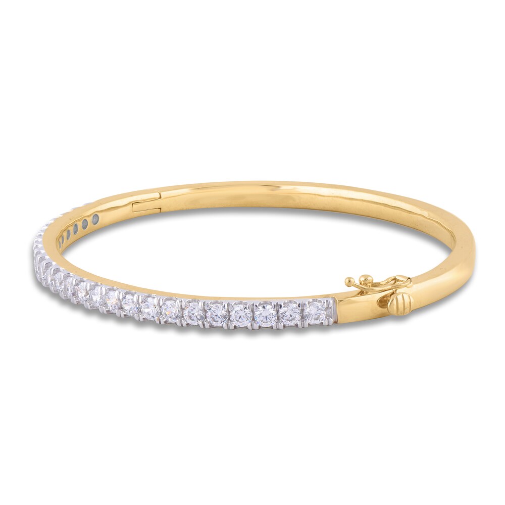 Diamond Bangle Bracelet 3 ct tw Round 14K Yellow Gold 7\" 1CDewPLC