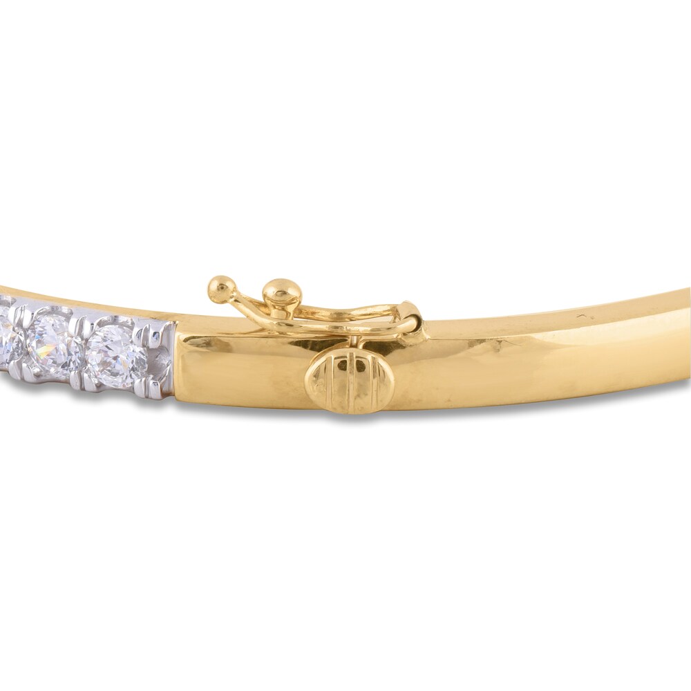 Diamond Bangle Bracelet 3 ct tw Round 14K Yellow Gold 7\" 1CDewPLC