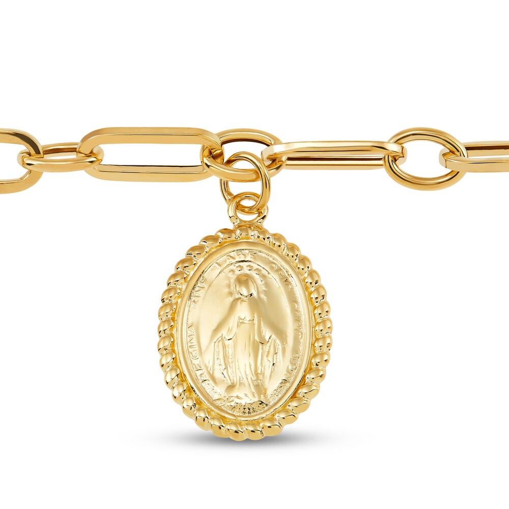 Italia D\'Oro Virgin Mary Chain Bracelet 14K Yellow Gold 1RqrsMOj