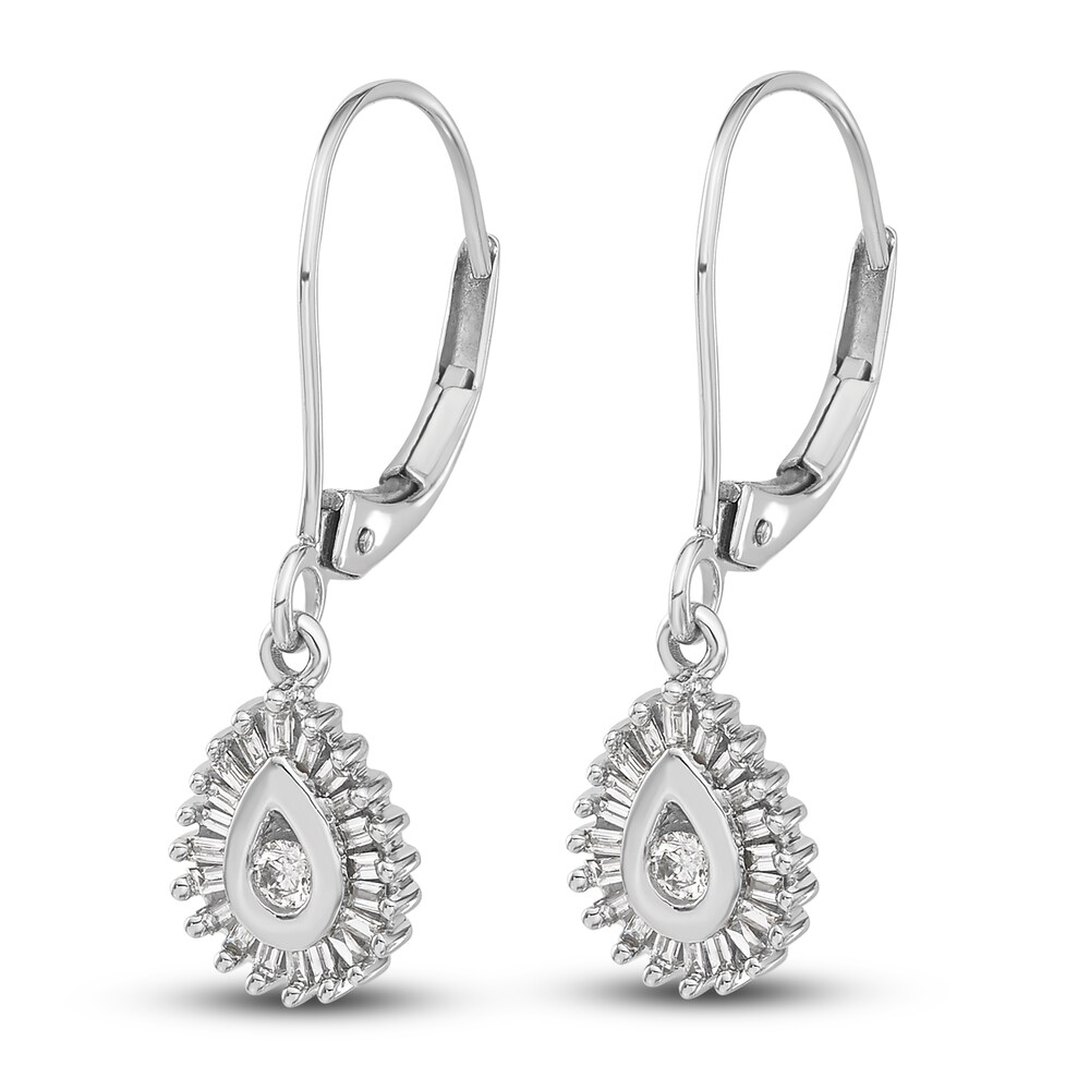 Diamond Halo Earrings 1/4 ct tw Round 14K White Gold 1pLp62JP