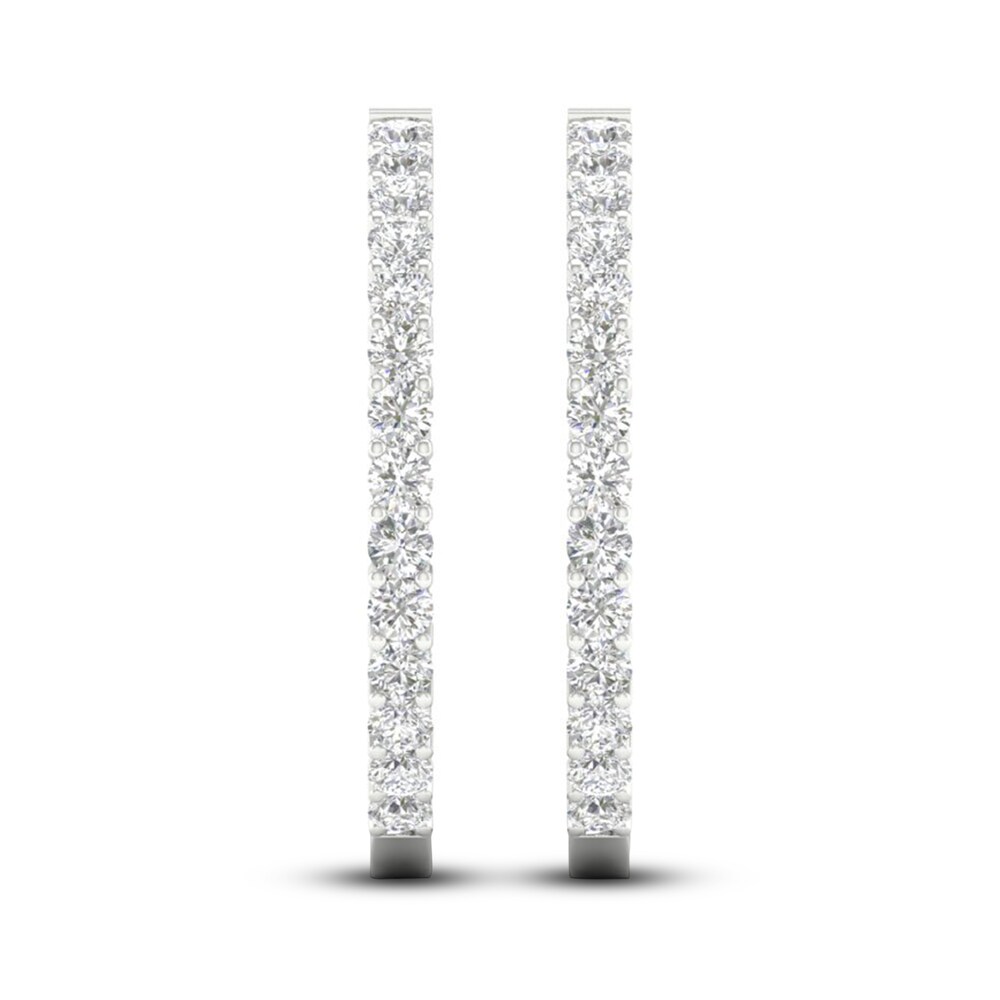 Lab-Created Diamond Hoop Earrings 7 ct tw Round 14K White Gold 1tB0jw9P