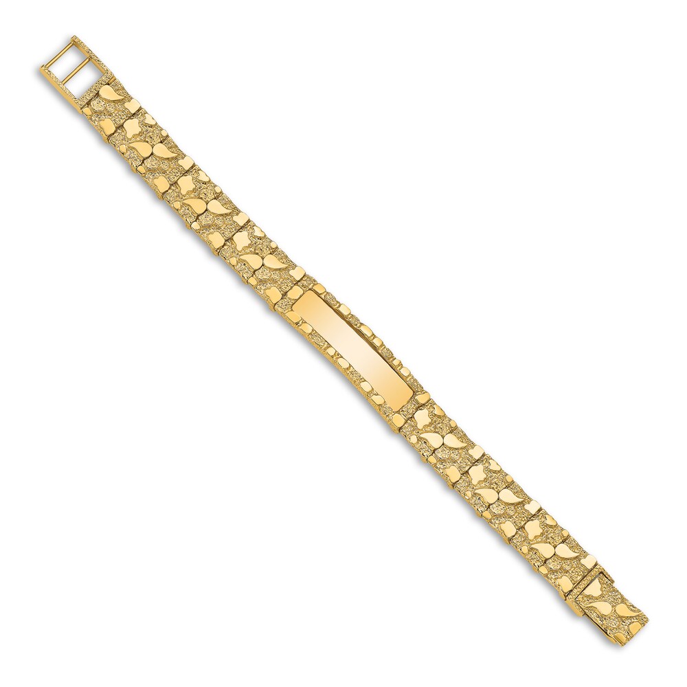 Men\'s Link ID Bracelet 14K Yellow Gold 12.0mm 8\" 2CrSZTvO