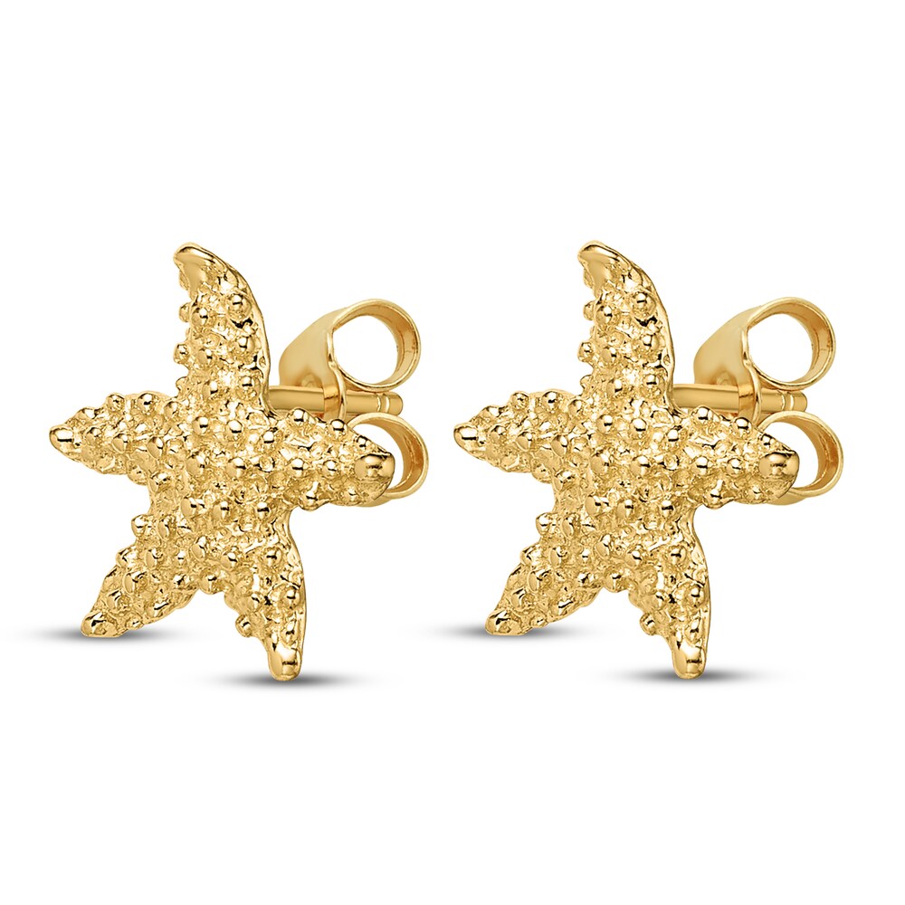 Mini Starfish Stud Earrings 14K Yellow Gold 2HFjqSPL