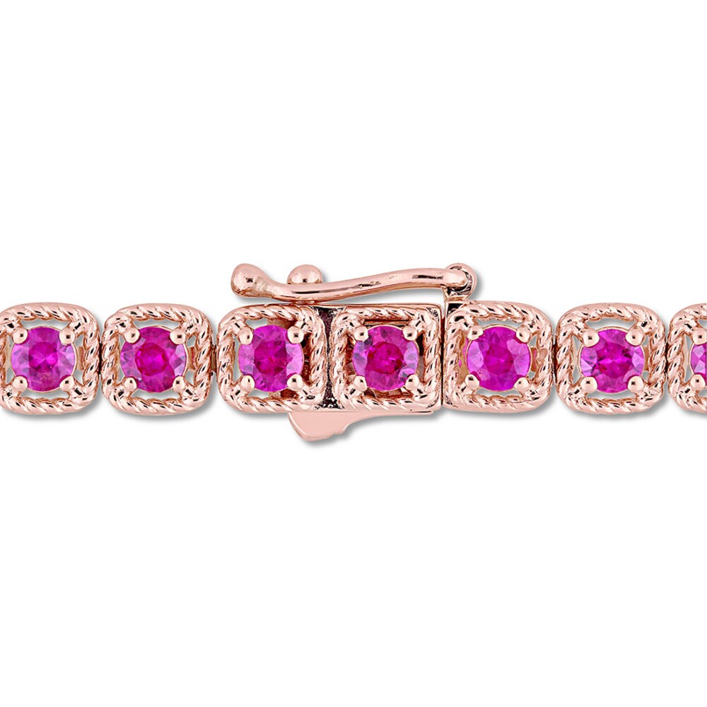 Natural Pink Sapphire Bracelet 14K Rose Gold 2QopO7ZQ