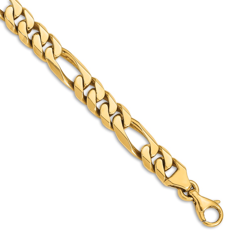 Men\'s Figaro Chain Bracelet 14K Yellow Gold 8.0mm 8\" 36tr1KlW