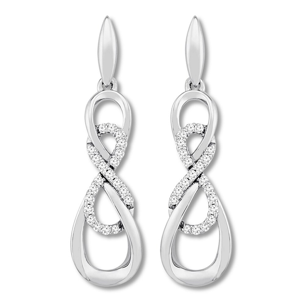 Diamond Infinity Earrings 1/6 ct tw Sterling Silver 3CUhfpCV