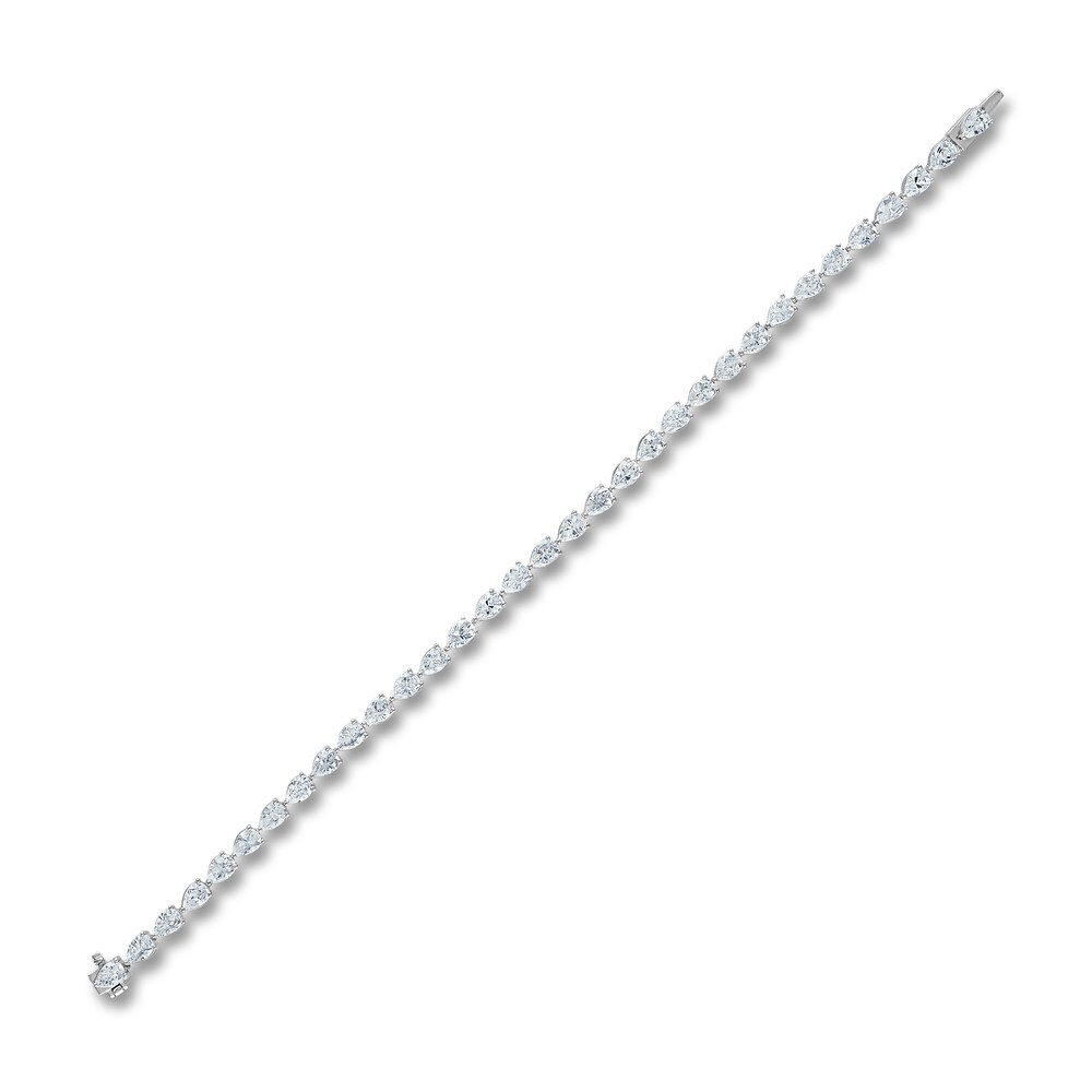 Vera Wang WISH Lab-Created Diamond Bracelet 6-1/2 ct tw Pear 14K White Gold 7\" 3NsN4TRz