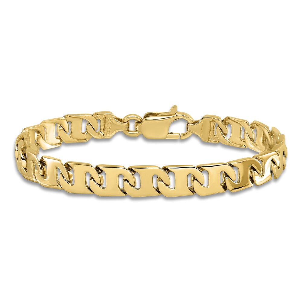 Men\'s High-Polish Anchor Link Bracelet 14K Yellow Gold 8\" 3rTJ4Txu