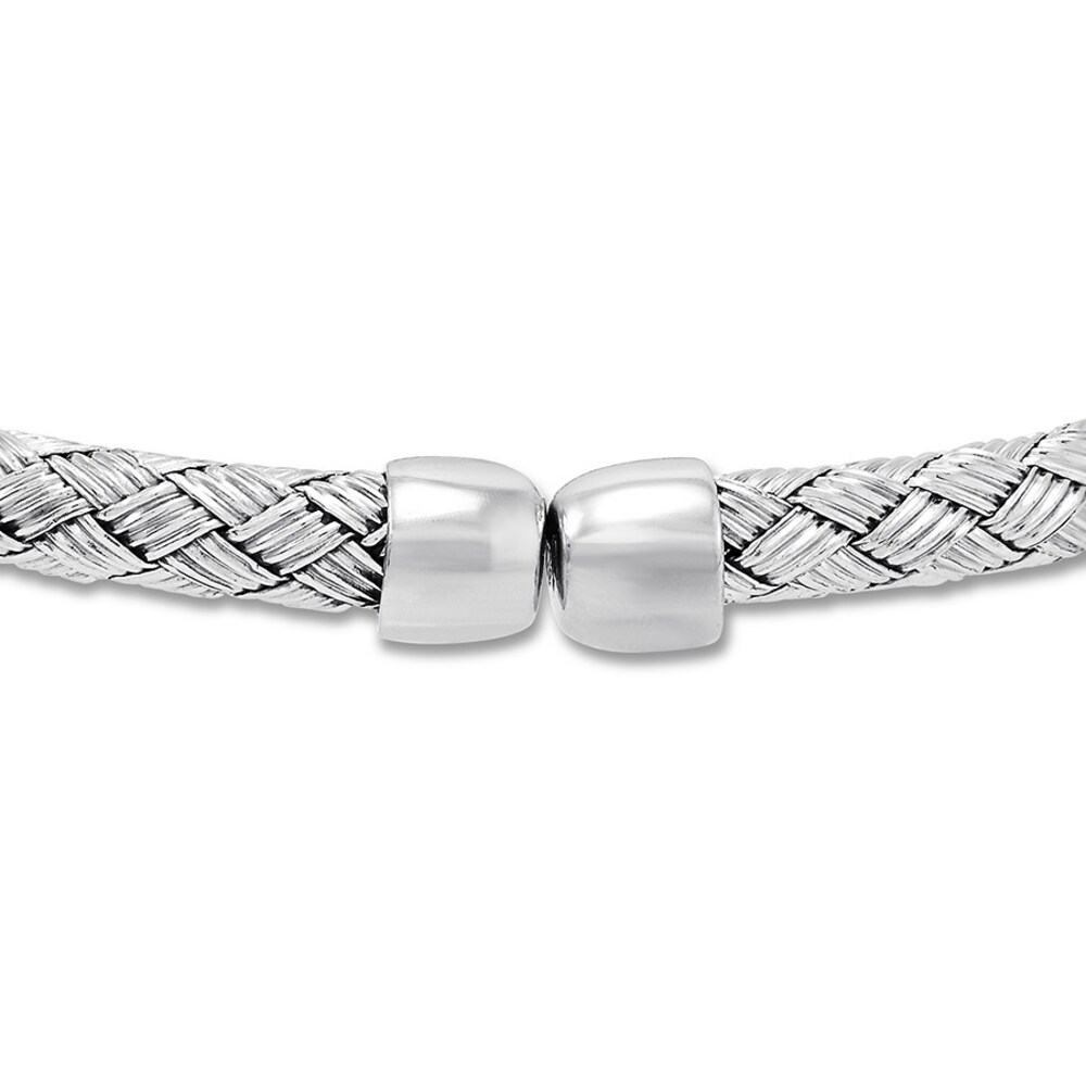 Woven Bangle Bracelet Sterling Silver 3xO8opss