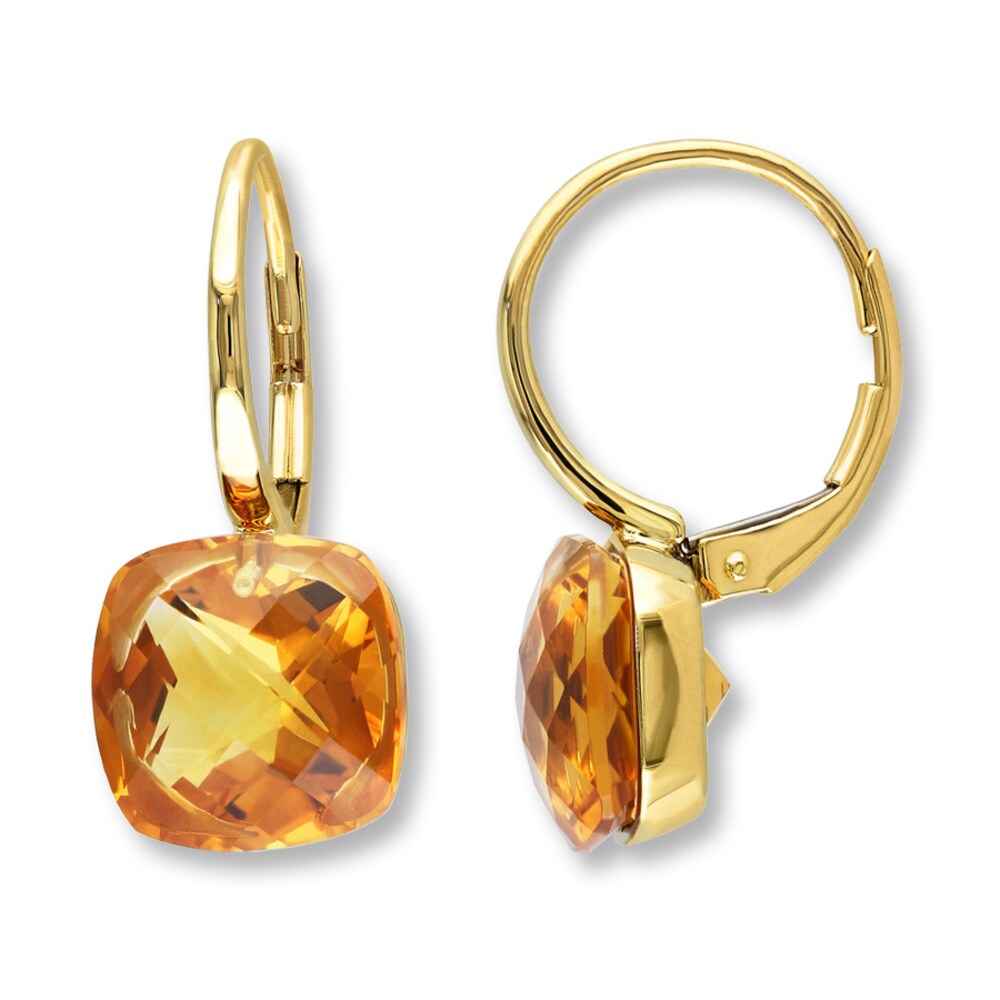 Citrine Dangle Earrings 14K Yellow Gold 10mm 41JAlNta