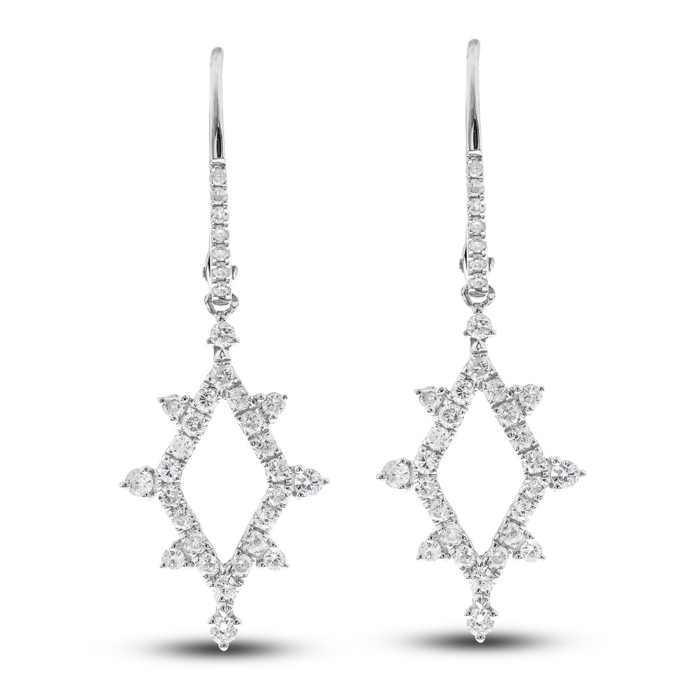Diamond Dangle Earrings 1/2 ct tw Round 14K White Gold 4GhOTy7N [4GhOTy7N]