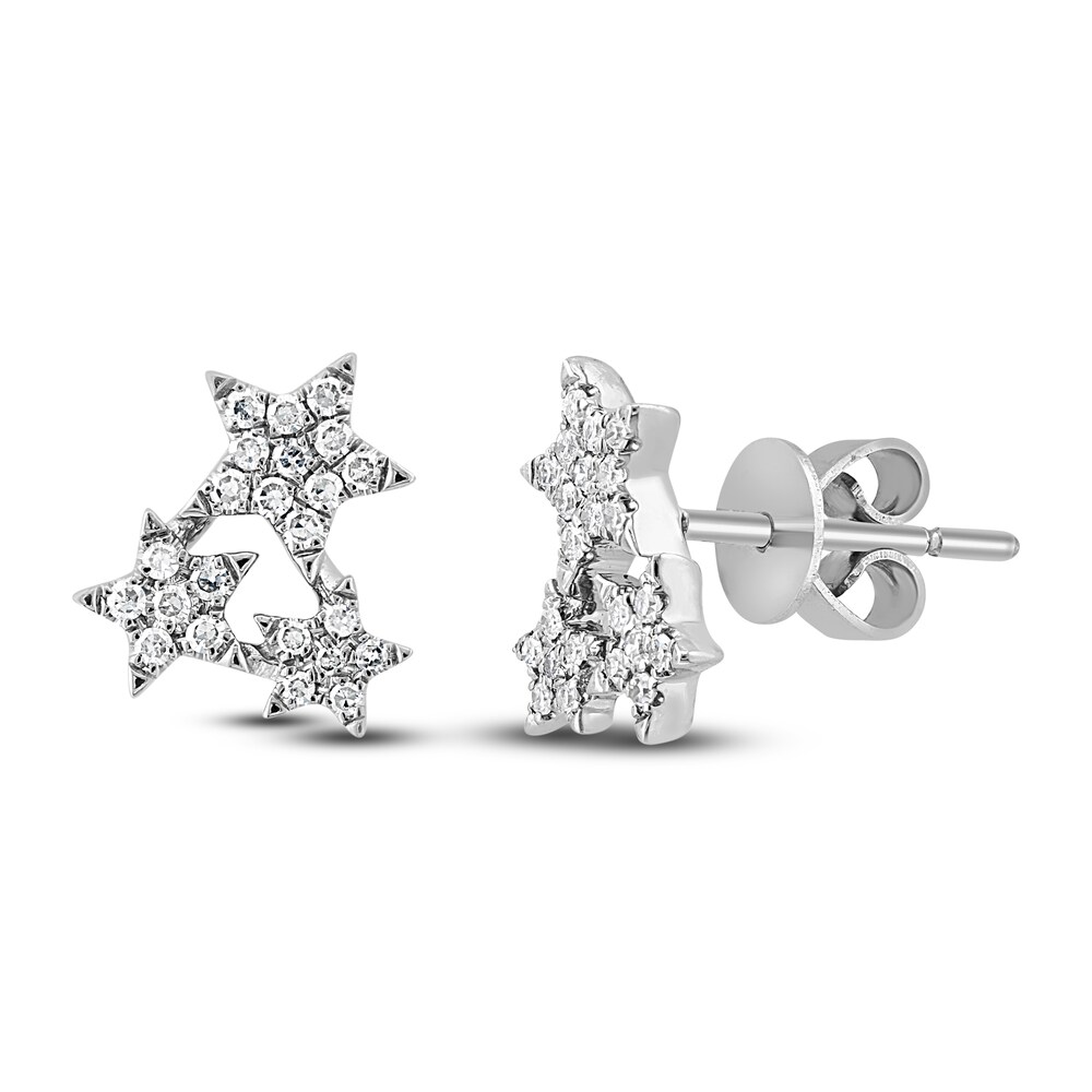 LALI Jewels Diamond Stud Earrings 1/5 ct tw Round 14K White Gold 4SML75wQ