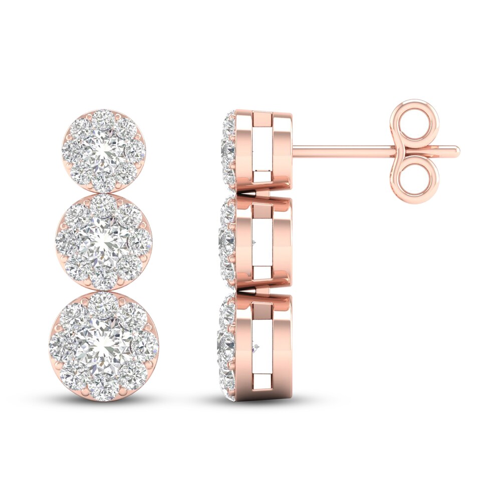 Diamond Earrings 1 ct tw Round 14K Rose Gold 4dPvp6ME