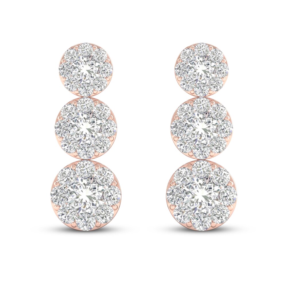 Diamond Earrings 1 ct tw Round 14K Rose Gold 4dPvp6ME