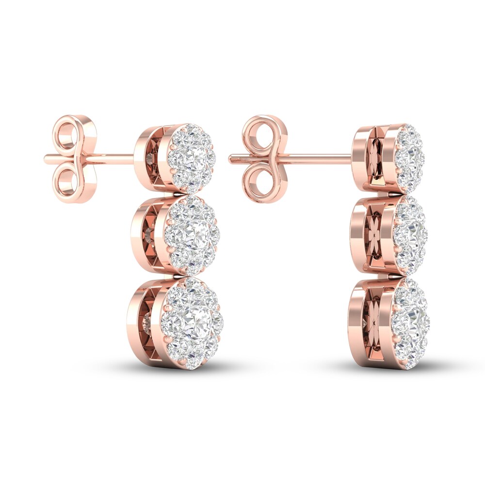 Diamond Earrings 1 ct tw Round 14K Rose Gold 4dPvp6ME