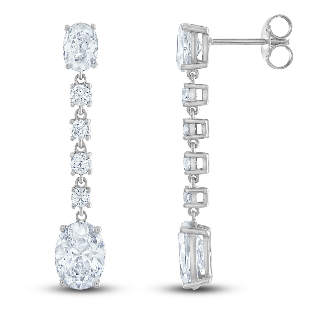 Vera Wang WISH Lab-Created Diamond Dangle Earrings 3 ct tw Oval/Round 14K White Gold 53cKJvEQ [53cKJvEQ]