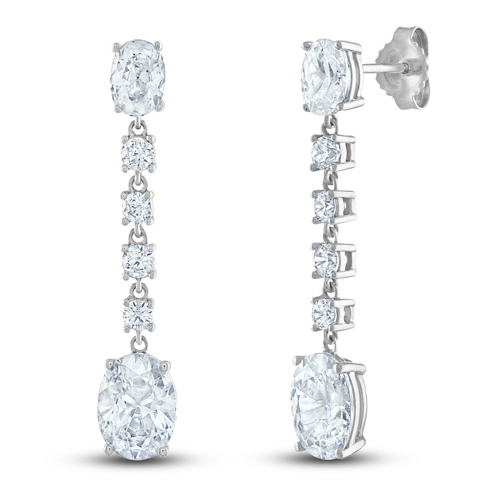 Vera Wang WISH Lab-Created Diamond Dangle Earrings 3 ct tw Oval/Round 14K White Gold 53cKJvEQ