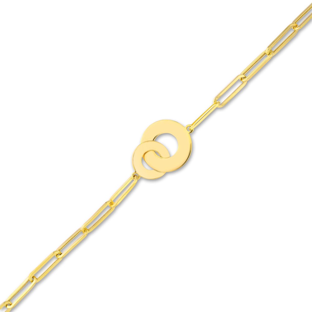 Interlocking Disks Bracelet 14K Yellow Gold 7\" 54IrsZY1