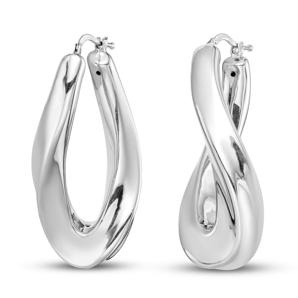 Twisted Hoop Earrings Sterling Silver 5O4H4LDg