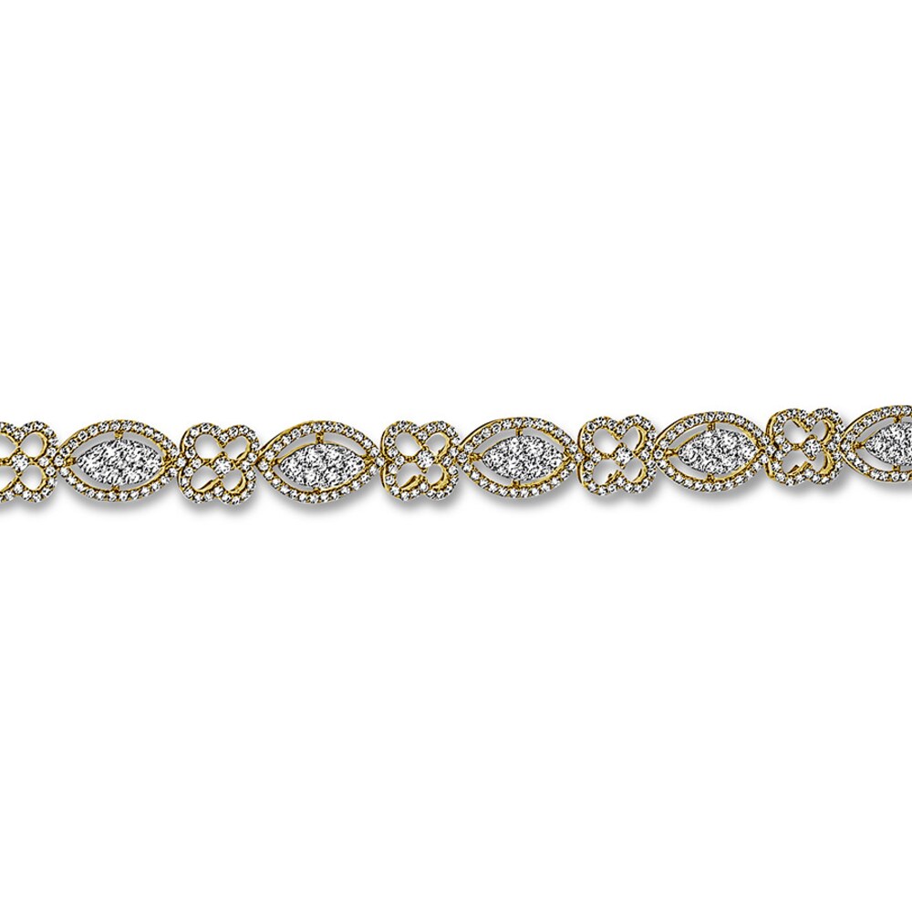 Diamond Bracelet 3-1/2 carats tw Round 14K Yellow Gold 5P1ea5qs