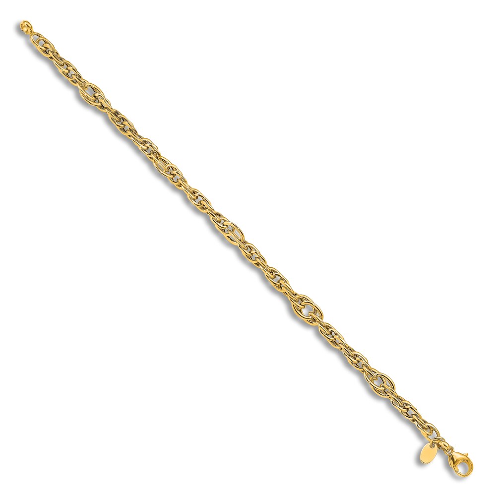 High-Polish Link Bracelet 14K Yellow Gold 7.5\" 5Sl9rYHc