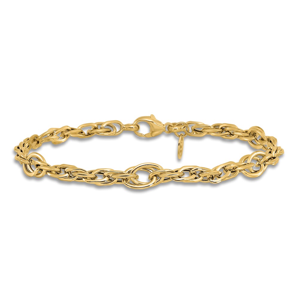 High-Polish Link Bracelet 14K Yellow Gold 7.5\" 5Sl9rYHc