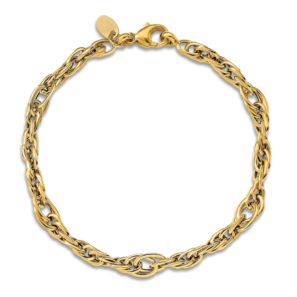 High-Polish Link Bracelet 14K Yellow Gold 7.5\" 5Sl9rYHc