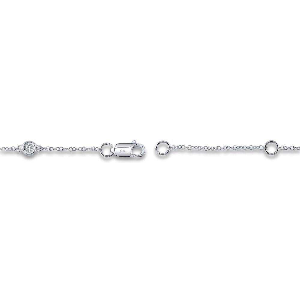 Shy Creation Diamond Station Bracelet 1/10 ct tw Round 14K White Gold 7\" SC22003857 5Tlv5q2q