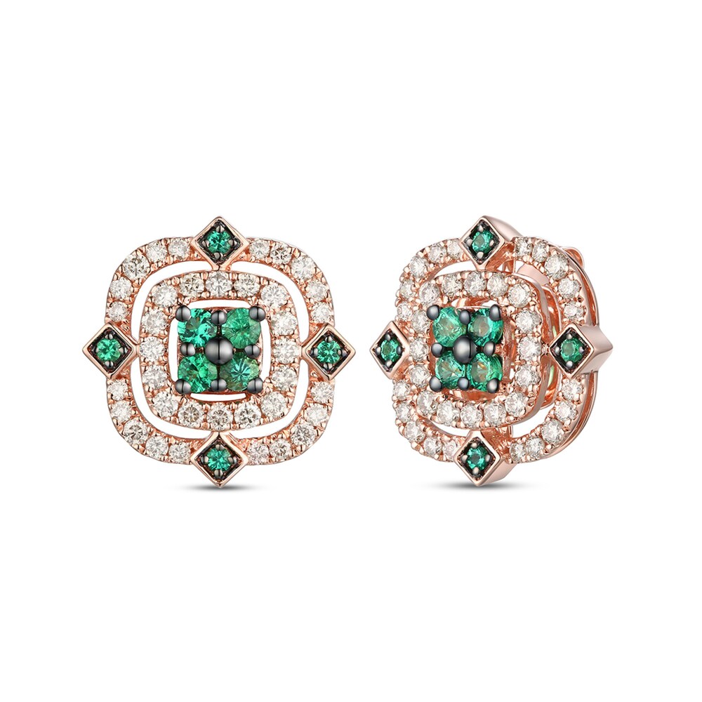 Le Vian Natural Emerald Earrings 7/8 ct tw Diamonds 14K Strawberry Gold 5cYaMDXa [5cYaMDXa]