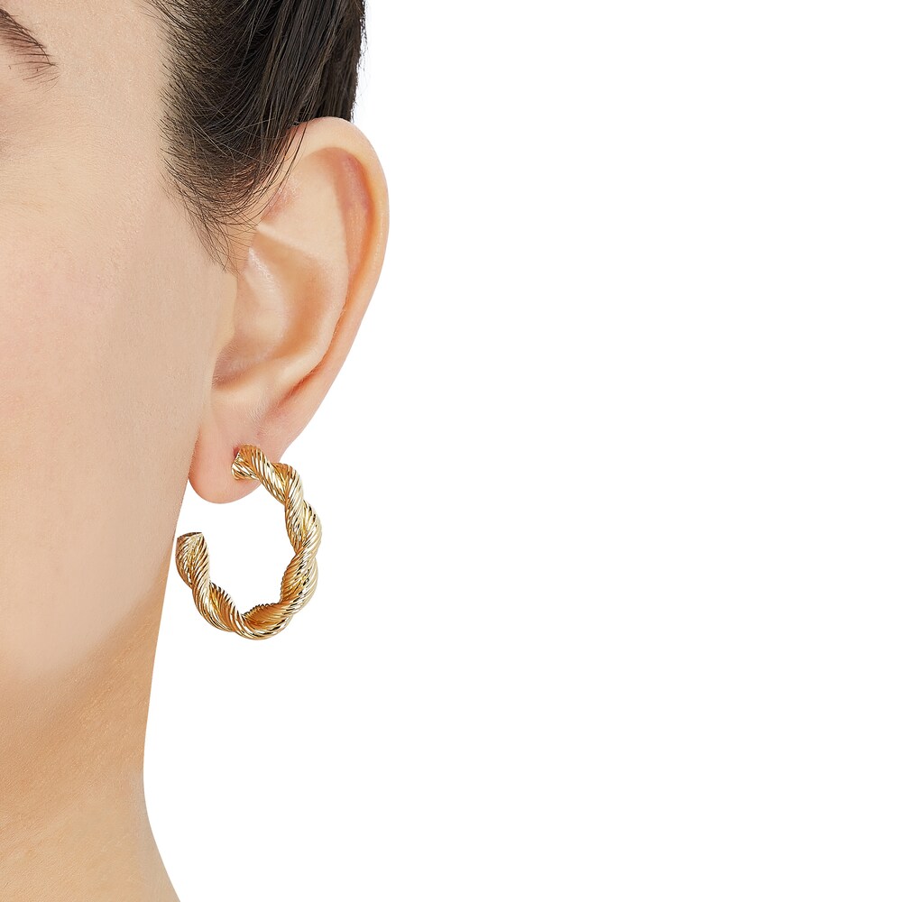 Twisted Tube Hoop Earrings 10K Yellow Gold 6EuxqOJY