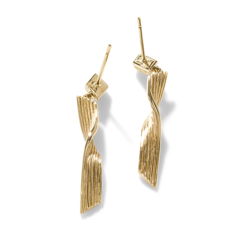 John Hardy Bamboo Drop Earrings 18K Yellow Gold 6nLwukjI